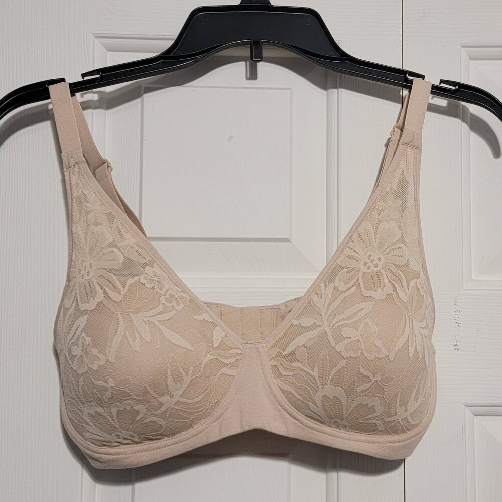 Bali Breathe Wireless T-Shirt Bra, Small, Almond
